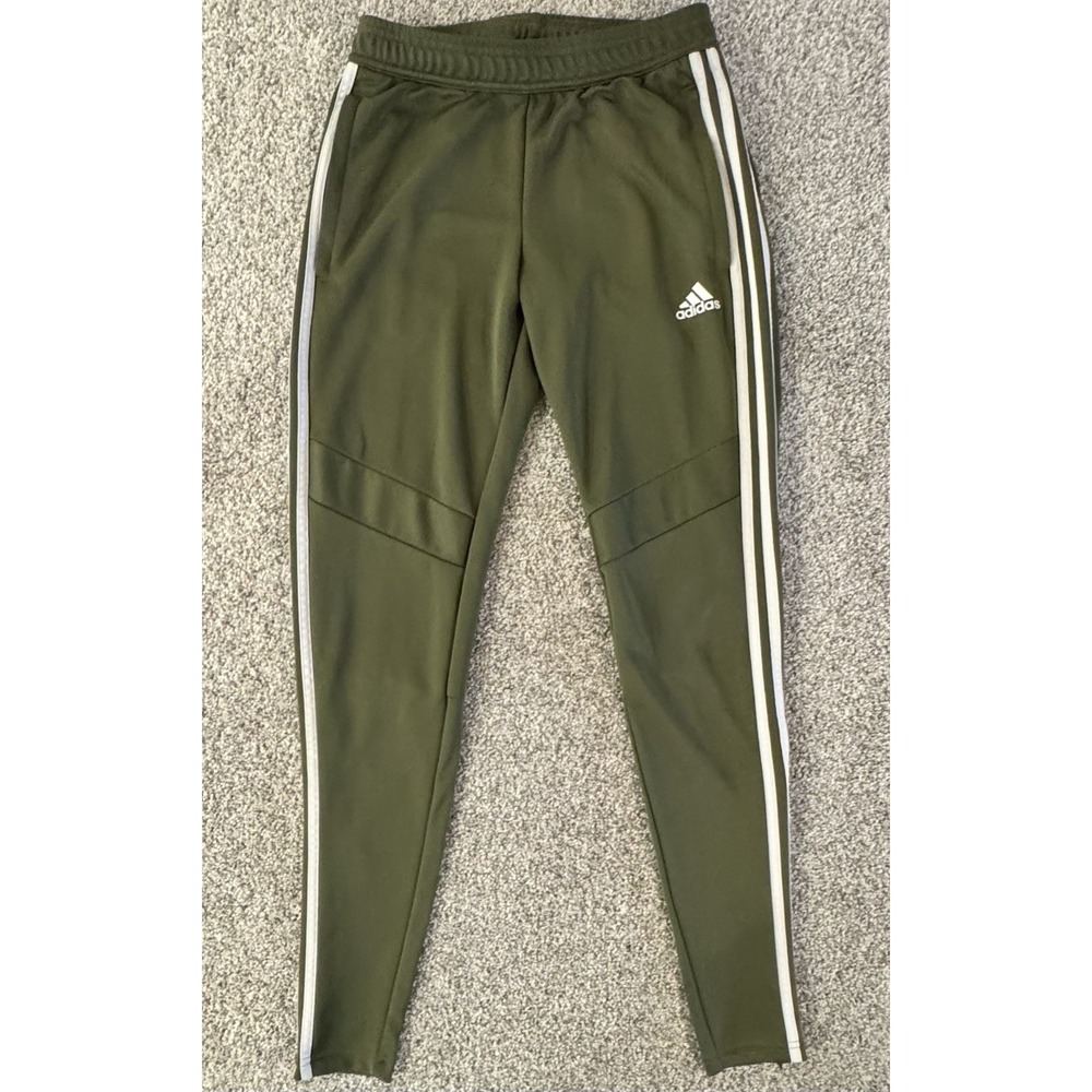 Adidas Olive Green Joggers Pants Womens XS Aeroready Climacool 3 Stripes Track